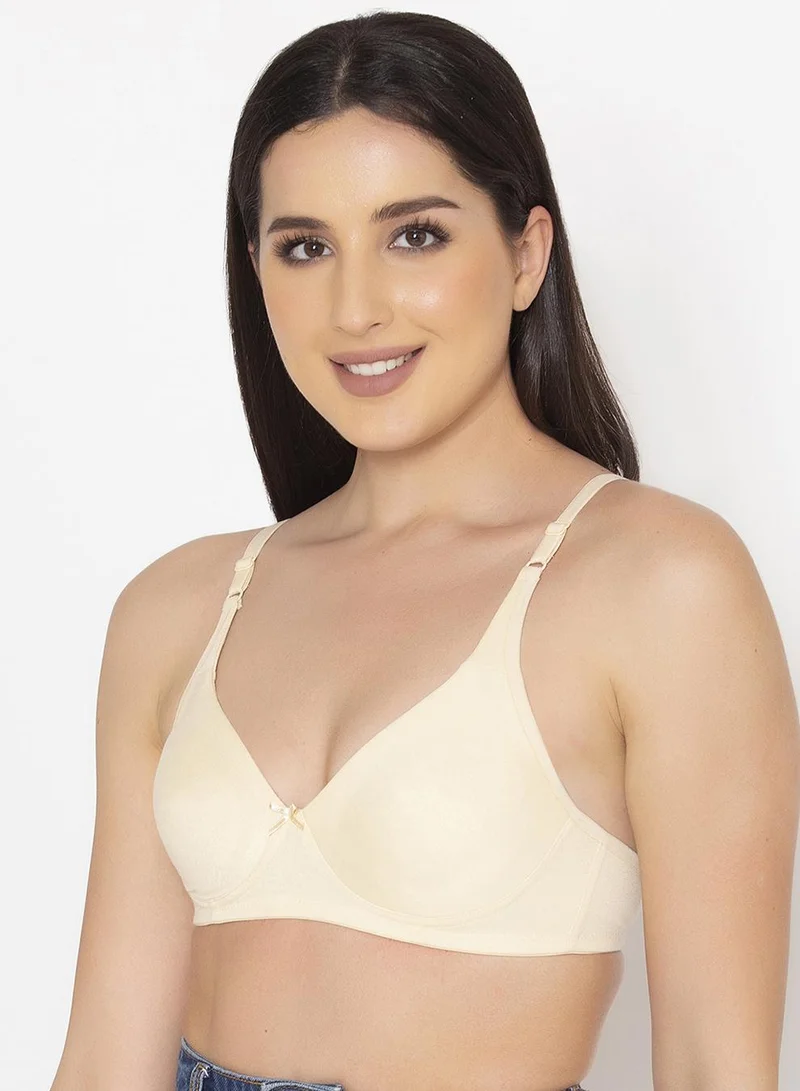 Clovia Multicolour Non-Padded Non-Wired Full Coverage T-shirt Bra in Nude Colour & Dusty Pink - Cotton Rich for Women | Best Price UAE